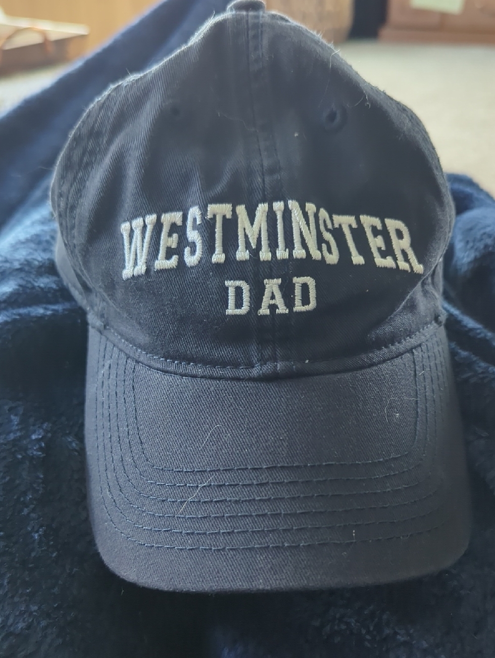 Westminster Titan Navy  Baseball Cap with White 'Westminster Dad' Embroidery